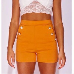 Orange High Waist Shorts